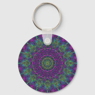 Lavanda Abstrato Roxo Chaveiro Mandala