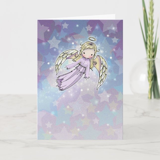 Lavanda Angel no cartão de Natal das Estrelas (Frente)