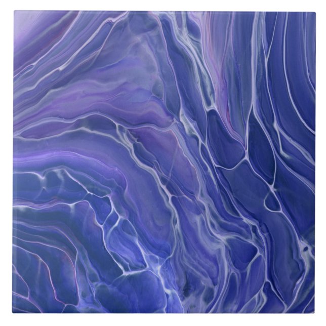 Lavanda Azul Marble Acrílico Abstrato (Frente)