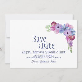 Lavanda Blue Floral Weding Date