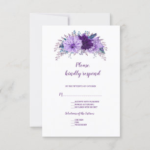 Lavanda Boho Plum Purple Casamento RSVP