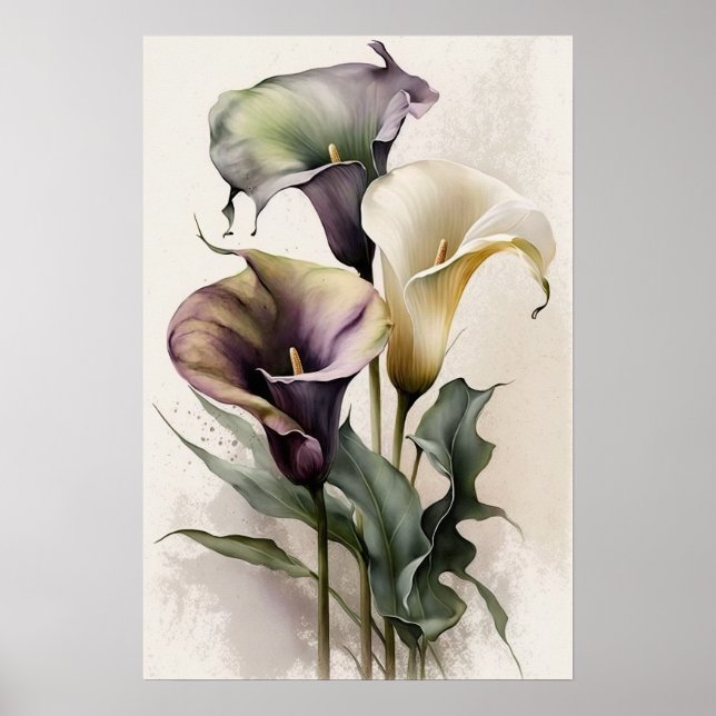 Lavanda Calla Lily Flower Art Impressão Poster (Frente)