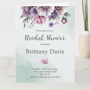 Lavanda chá de panela e Convite Floral Verde