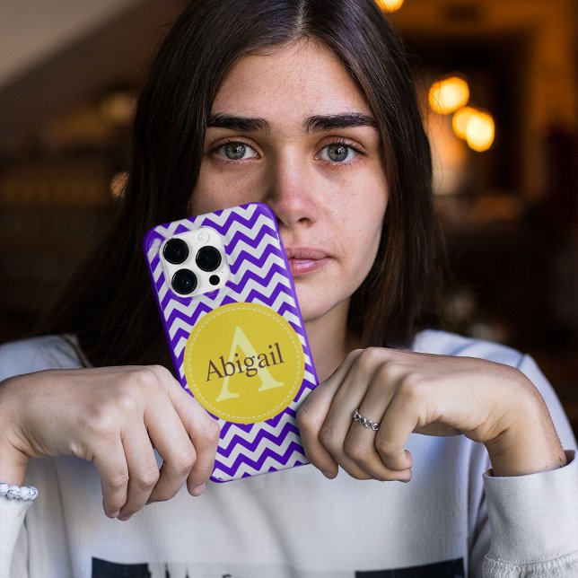 Lavanda Chevron Personalizada Amarelo Lilac (Criador carregado)