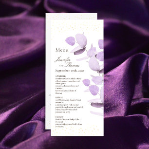 Lavanda Clássica Menu Casamento Eucalyptus Glitte