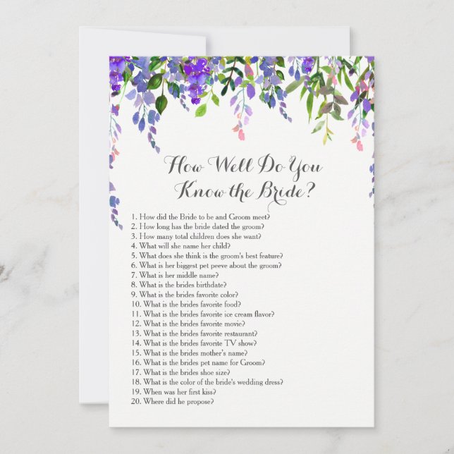 Lavanda Como conhece a noiva? (Frente)