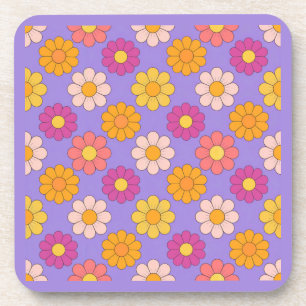 Lavanda Cor-de-rosa Amarelo Flores Porta copos