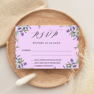 Lavanda cor-de-rosa reposta ao casamento RSVP