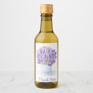 Lavanda de aquarela pintada manualmente, OBRIGADA