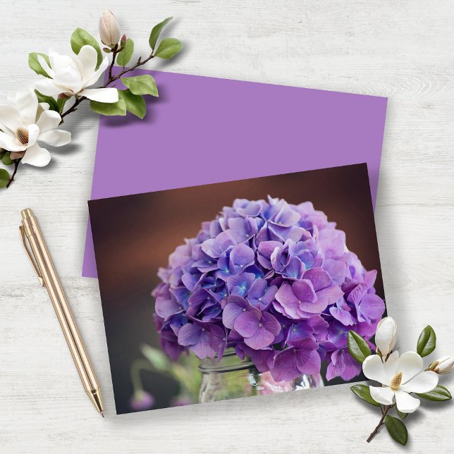 Lavanda de orçamento Hidrangea roxa (Budget Lavender Purple Hydrangea Cards)