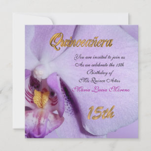 Lavanda de orquídea de convite para quinceanearia