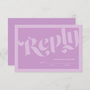 Lavanda de Tipografia Flourish Lilac Wedding RSVP