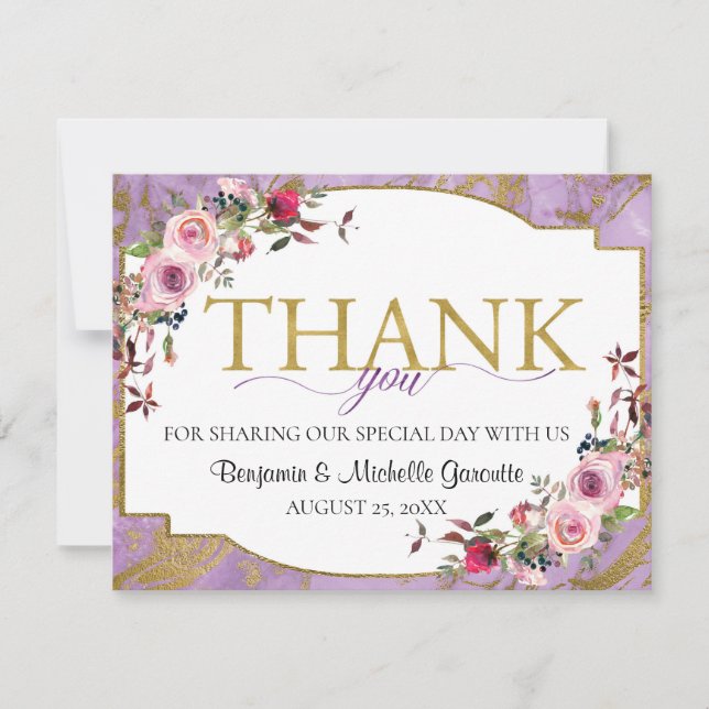 Lavanda Dourada Marble Floral (Frente)