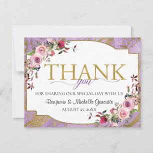 Lavanda Dourada Marble Floral