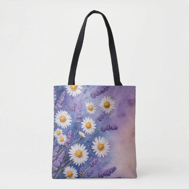 Lavanda e Blisa de Daisy Tote Bag (Frente)