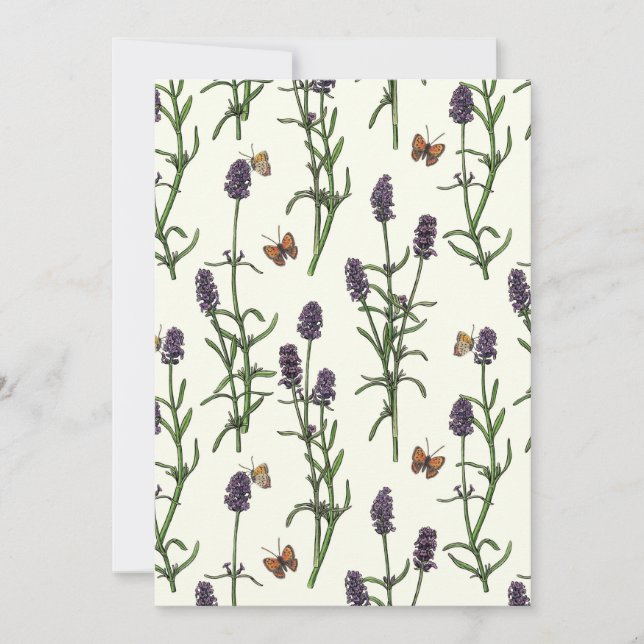 Lavanda e borboletas esbranquiçadas (Frente)