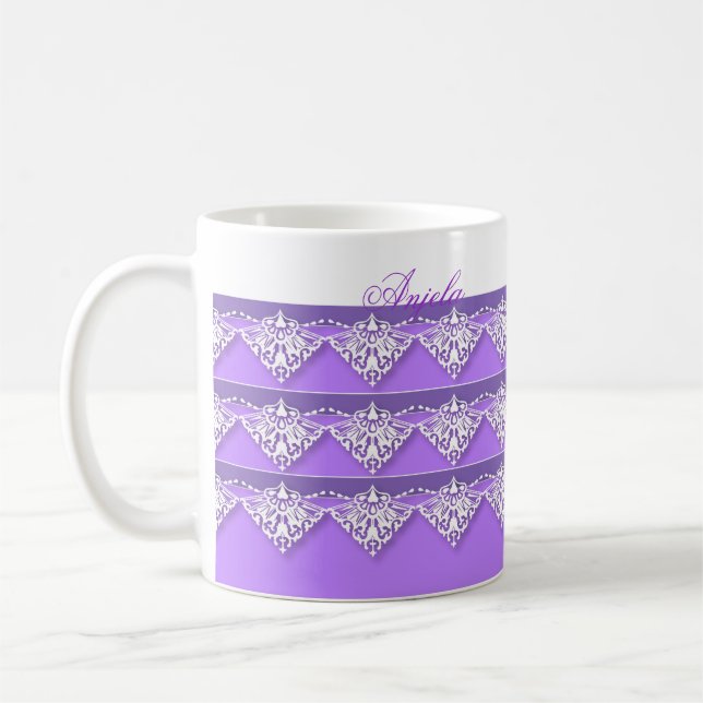 Lavanda e caneca de rendas (Esquerda)