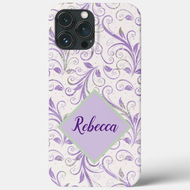 Lavanda e Capas de iphone Verde, personalizada (Verso)