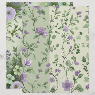 Lavanda e Design Floral Verde