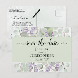Lavanda e Eucalipto Convite de Casamento Verde Sav