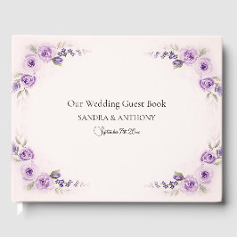 Lavanda e Livro de Convidados de Casamento Escamud