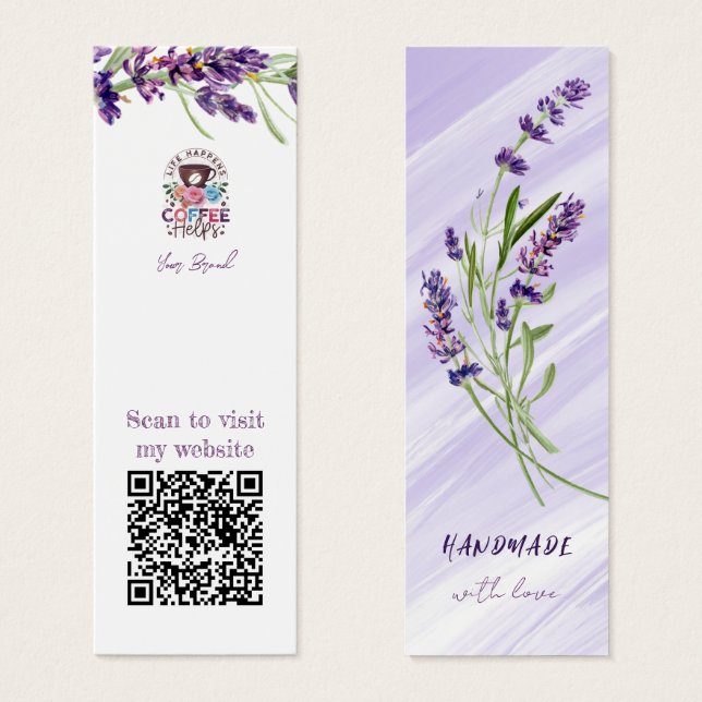 Lavanda elegante feita à mão com cartão de produto (Frente & Verso)