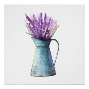 Lavanda em água pode Poster de água Impressão