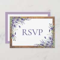 Lavanda Eucalyptus Botanical Wood Weding RSVP