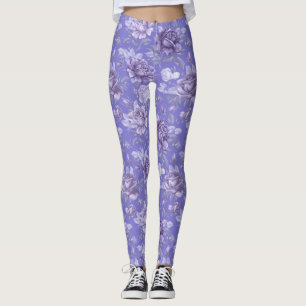 Lavanda Floral bonito Roxo Leggings