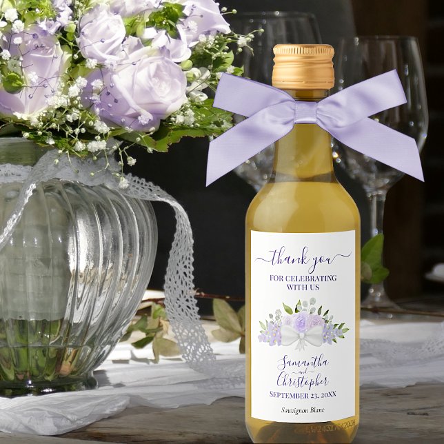 Lavanda Floral Elegante Casamento Obrigado Mini (Criador carregado)