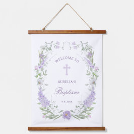 Lavanda Floral Lilac Frame Baptism Bem-vindo