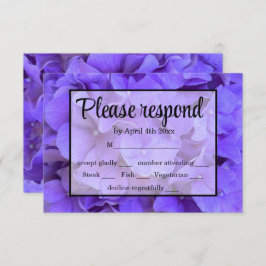 Lavanda floral roxa Elegante Hydrangeas RSVP