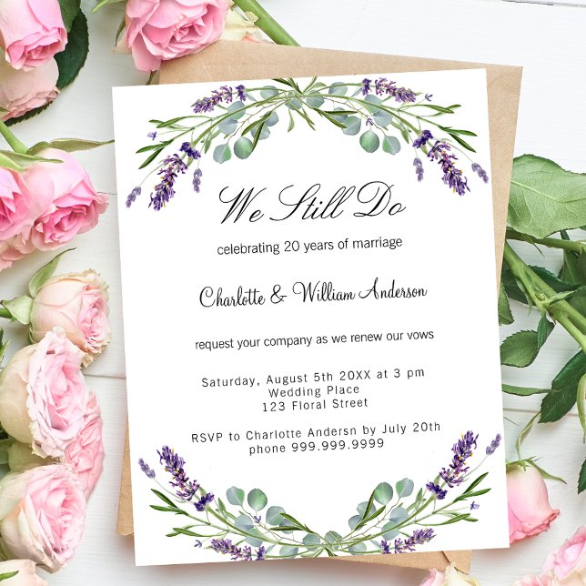 Lavanda floral roxo orçamento renovação casamento (Criador carregado)