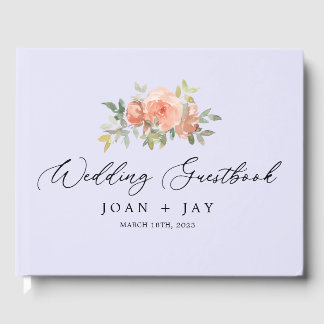 Lavanda Floral sofisticado Livro de Convidados Ele