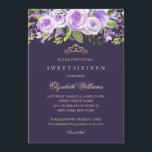 Lavanda Floral Sweet Da Rosa 16 Convite<br><div class="desc">Mais elegantes convites florais na Loja Little Bayleigh!</div>