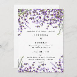 lavanda florals boho convite para casamento modern
