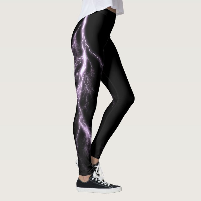 Lavanda Lightning Ataca Leggings Spandex (Direita)