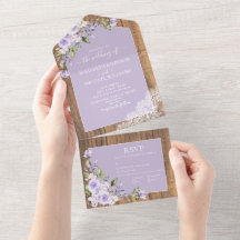 Lavanda Lilac Rustic Wood Lace Casamento Al