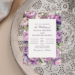 Lavanda Lilac rustica e Convite para Casamento de 