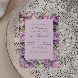 Lavanda Lilac rustica e Convite para Casamento de 