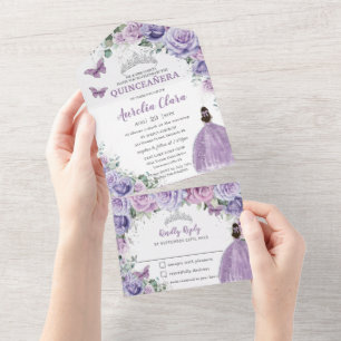 Lavanda Lilás Roxo Quinceanera Floral Princesa
