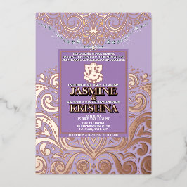 Lavanda LuxGlitter RosaGold Ganesha Casamento Hind