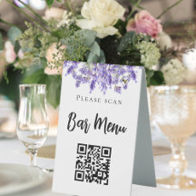 Lavanda menu bar Tipografia do código QR