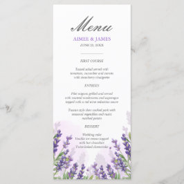 Lavanda Menu Casamento Elegante Purple Floral Sonh