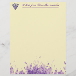 Lavanda no Papel de carta Personalizado de Pergami