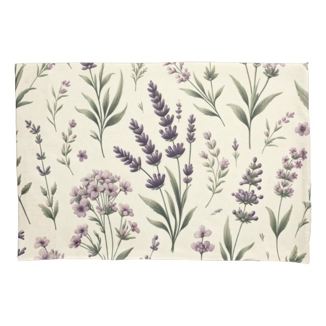 Lavanda no Travesseiro Floral do Cream Vintage (Frente)