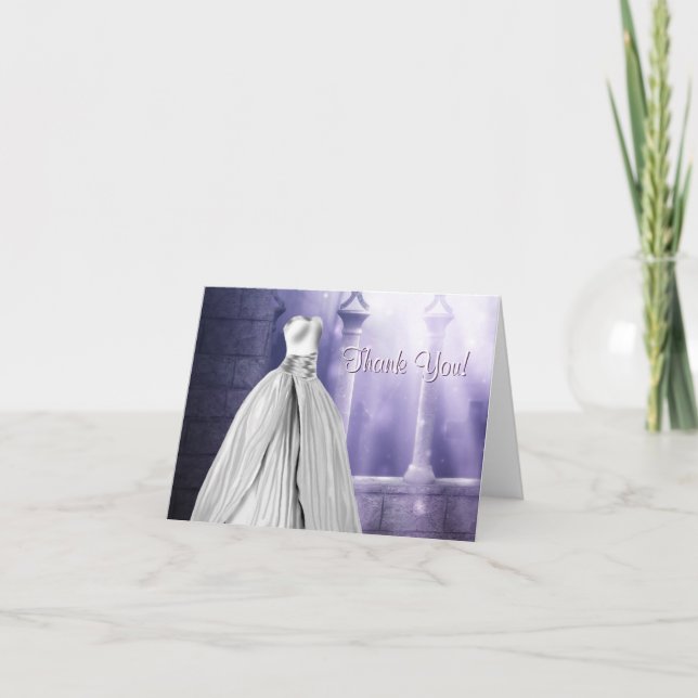 Lavanda Purple Quinceanera Obrigado Cartões (Frente)