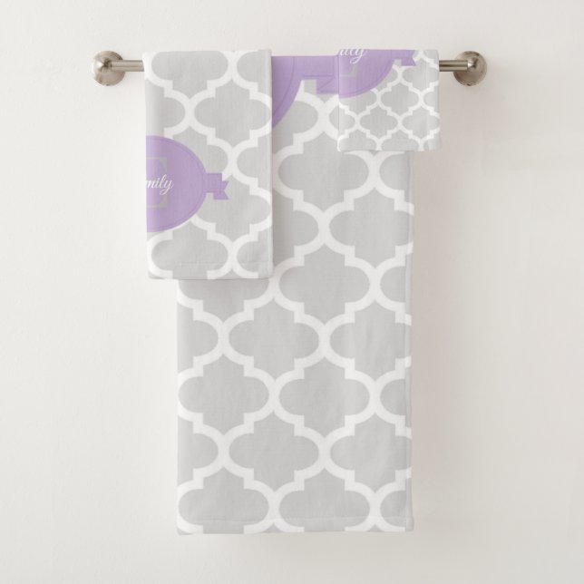 Lavanda Quatrefoil Personalizado Conjunto de Bande (Insitu)