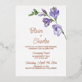 Lavanda Real e Convite para Casamento Verde