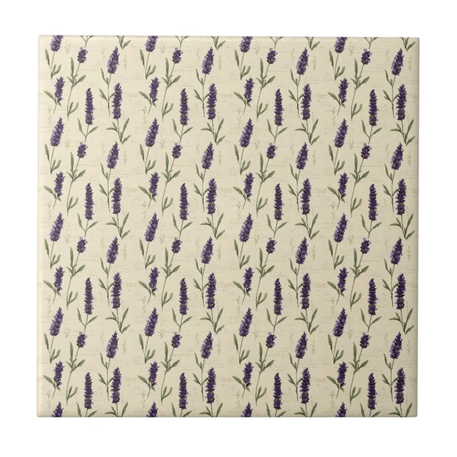 Lavanda Roxo Bege Botânico Floral Cozinha (Frente)
